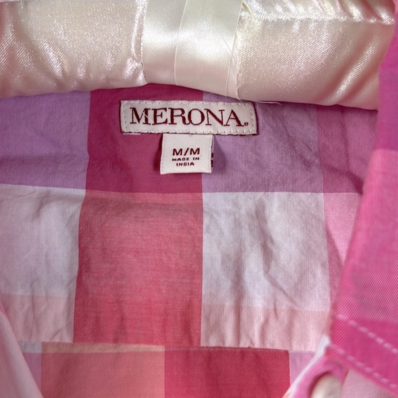 Merona Pink Plaid Shirt - Picture 3 of 4